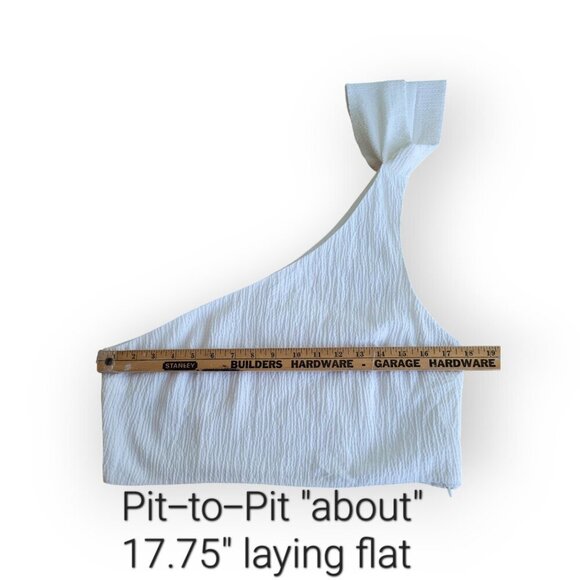 Top Shop One-Shoulder White Summer Top Size 10 - Picture 5 of 11